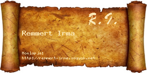 Remmert Irma névjegykártya