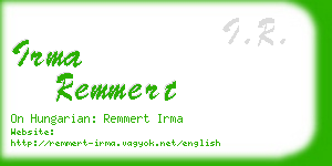 irma remmert business card